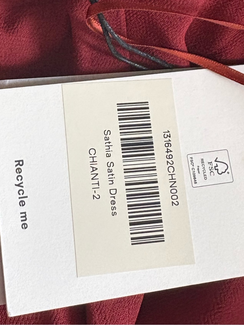 NWT!! Reformation Sathia Satin Dress in Chianti - Picture 3 of 6